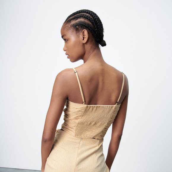 ZARA STRIPED CUT OUT TOP - Picture 10 of 12